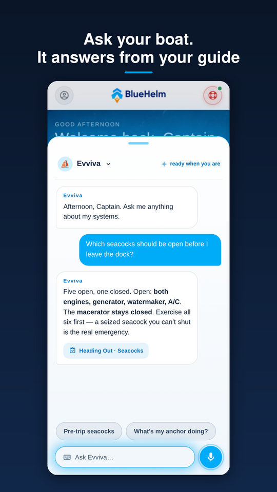 Ask your boat — it answers from your guide